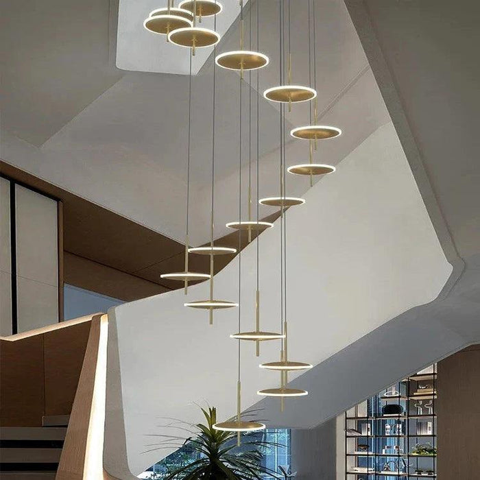Spiral Round Scandinavian Chandelier for Staircase - DWHOME