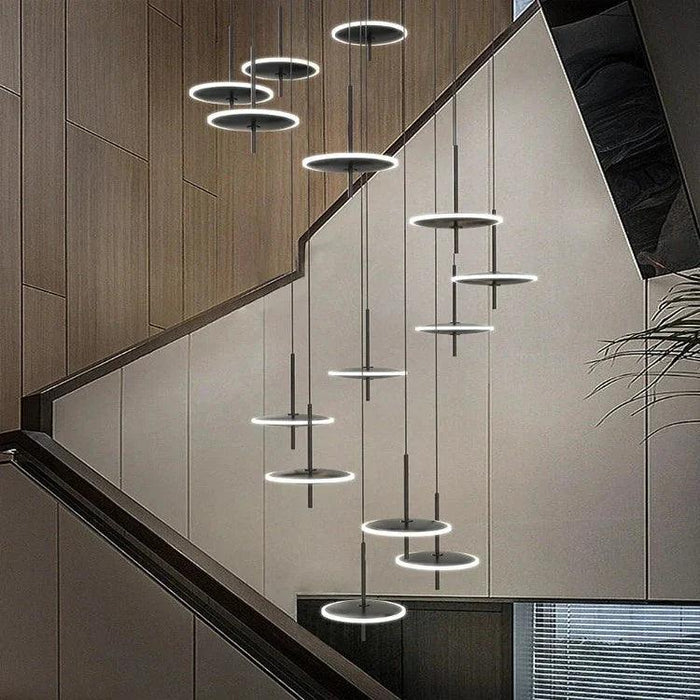 Spiral Round Scandinavian Chandelier for Staircase - DWHOME