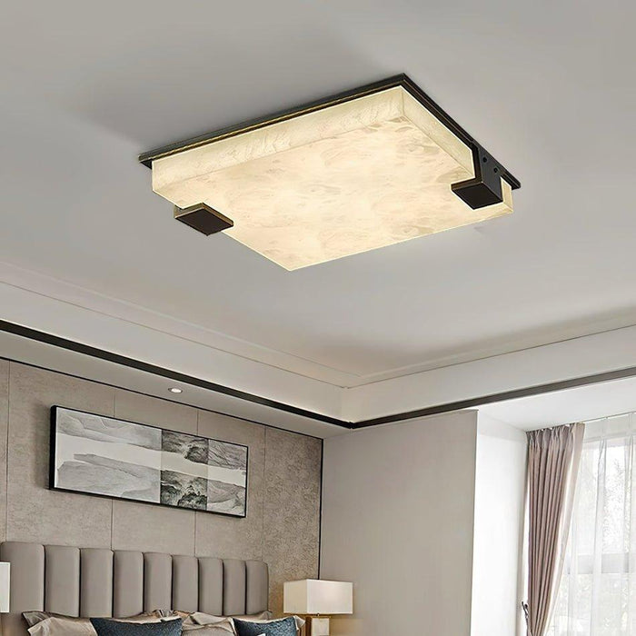 Square Alabaster Ceiling Lamp-DWHOME