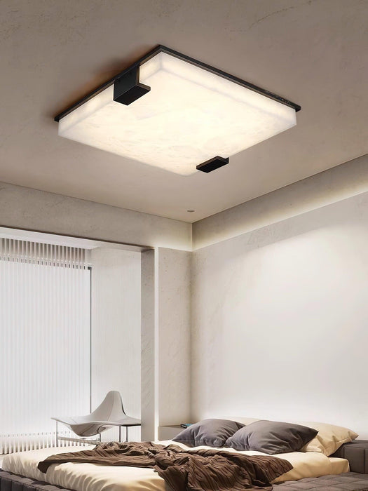 Square Alabaster Ceiling Lamp-DWHOME