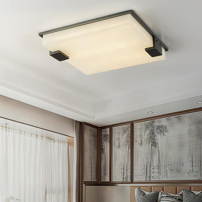 Square Alabaster Ceiling Lamp-DWHOME