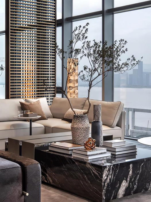 Stacked Alabaster Squares Floor Lamp-DWHOME