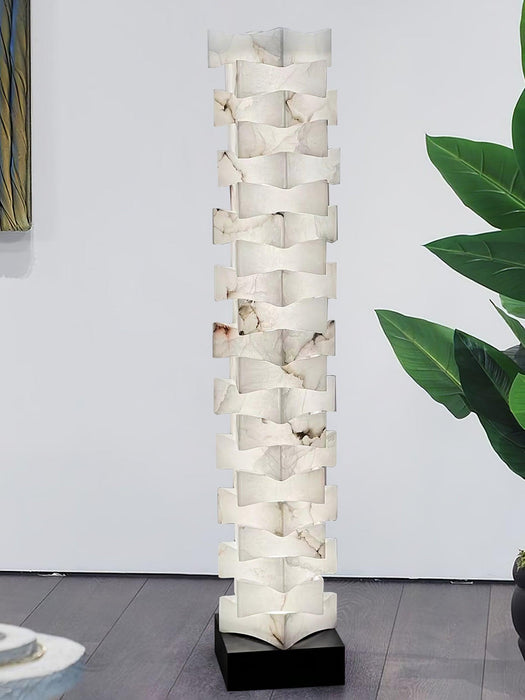 Stacked Alabaster Squares Floor Lamp-DWHOME