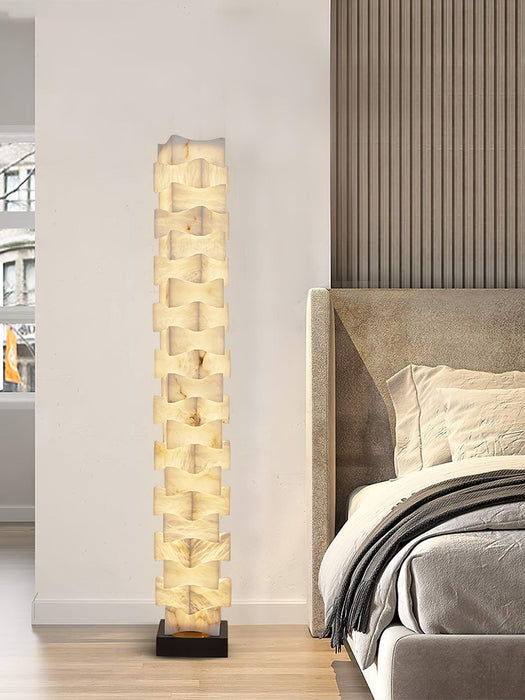 Stacked Alabaster Squares Floor Lamp-DWHOME