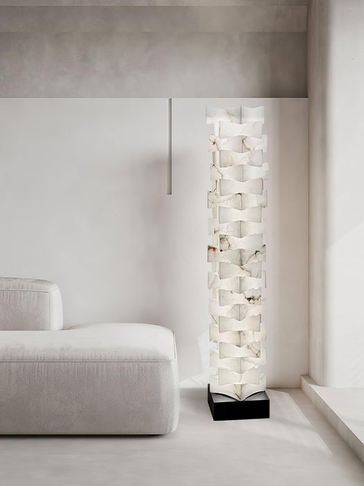 Stacked Alabaster Squares Floor Lamp-DWHOME