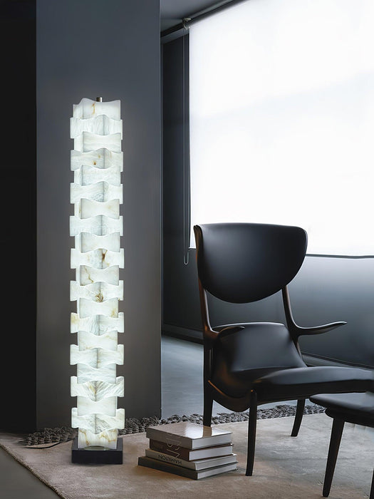 Stacked Alabaster Squares Floor Lamp-DWHOME