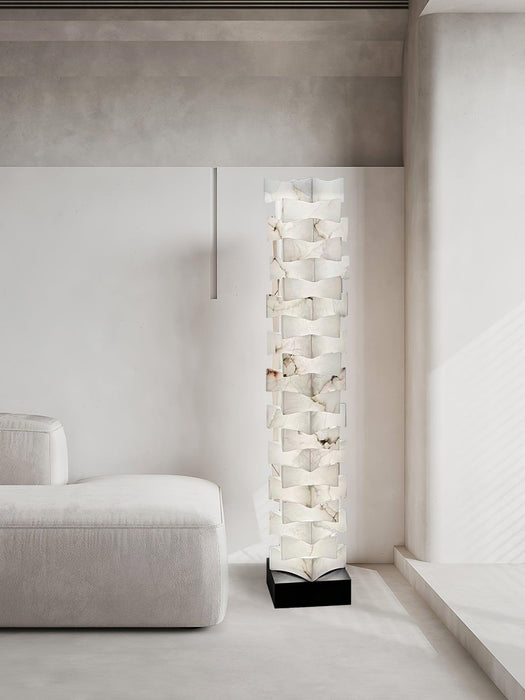 Stacked Alabaster Squares Floor Lamp-DWHOME