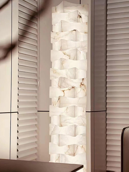 Stacked Alabaster Squares Floor Lamp-DWHOME