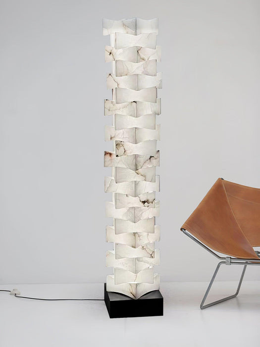 Stacked Alabaster Squares Floor Lamp-DWHOME