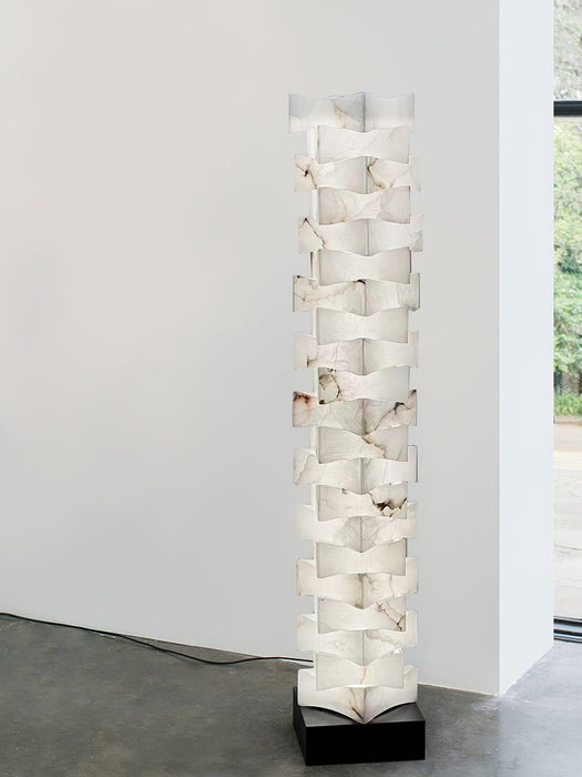 Stacked Alabaster Squares Floor Lamp-DWHOME