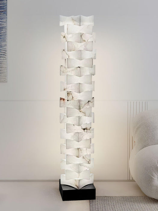 Stacked Alabaster Squares Floor Lamp-DWHOME