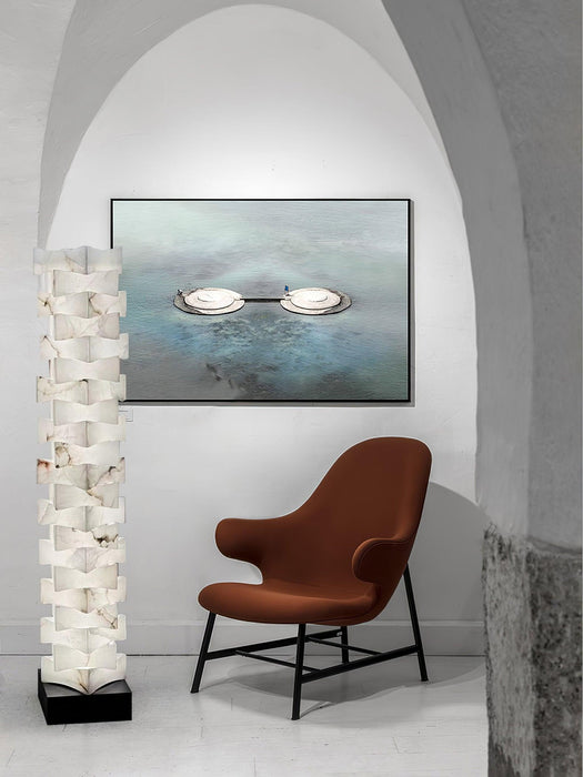 Stacked Alabaster Squares Floor Lamp-DWHOME
