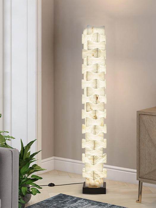 Stacked Alabaster Squares Floor Lamp-DWHOME