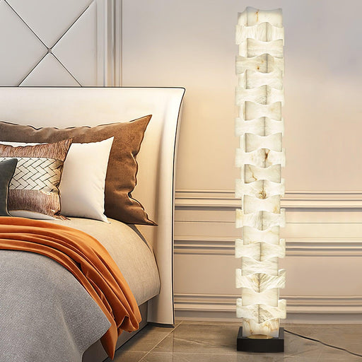 Stacked Alabaster Squares Floor Lamp - DWHOME