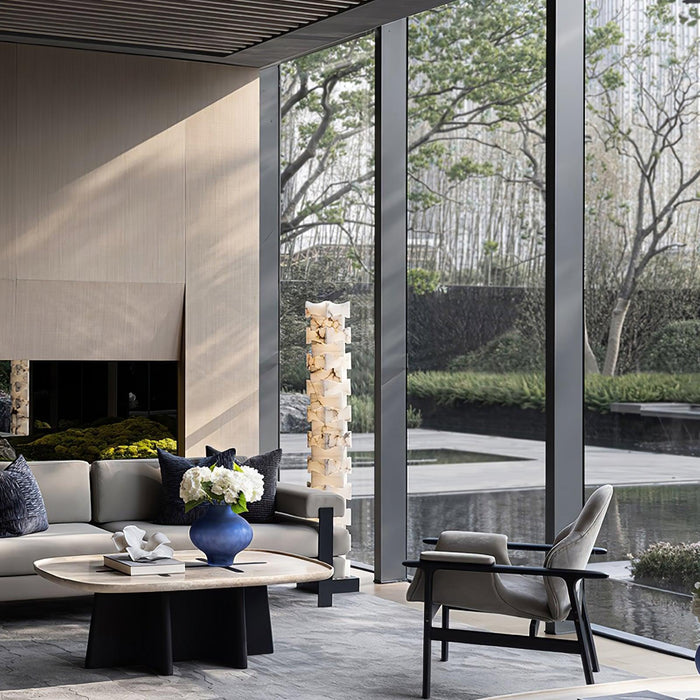 Stacked Alabaster Squares Floor Lamp-DWHOME