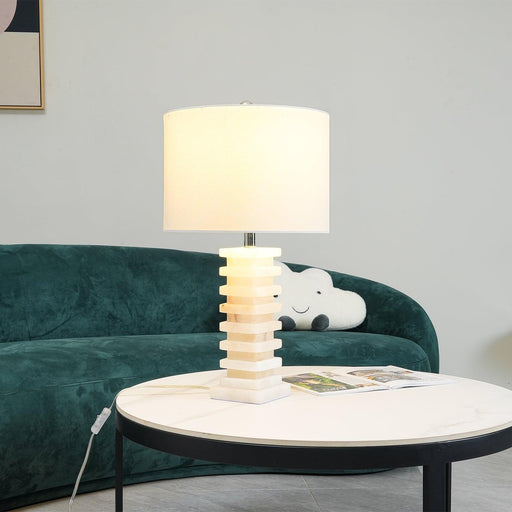 Stacked Alabaster Table Lamp - DWHOME