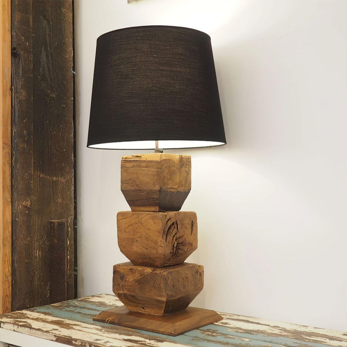 Stacked Wooden Table Lamp - DWHOME