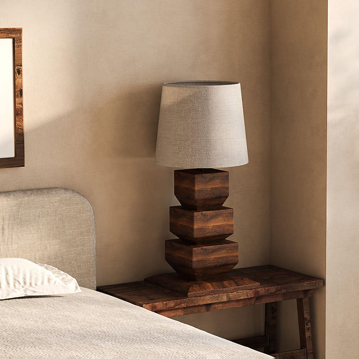 Stacked Wooden Table Lamp - DWHOME