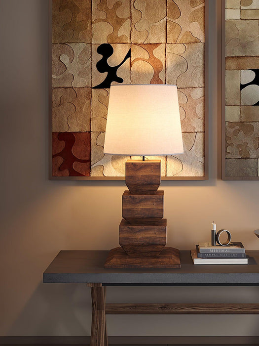 Stacked Wooden Table Lamp - DWHOME