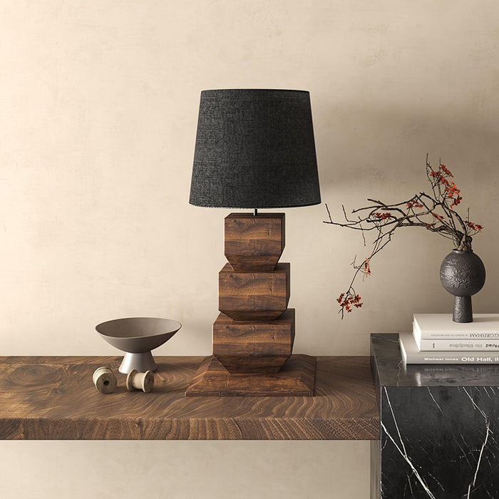 Stacked Wooden Table Lamp - DWHOME