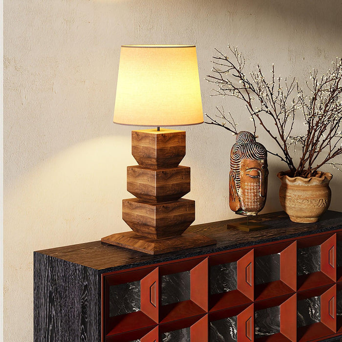 Stacked Wooden Table Lamp - DWHOME