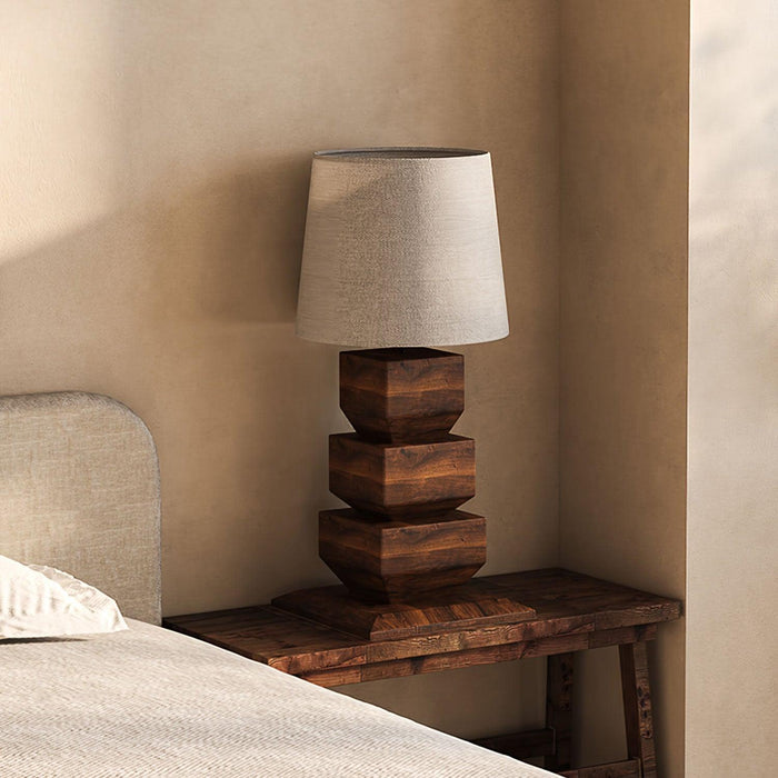 Stacked Wooden Table Lamp - DWHOME