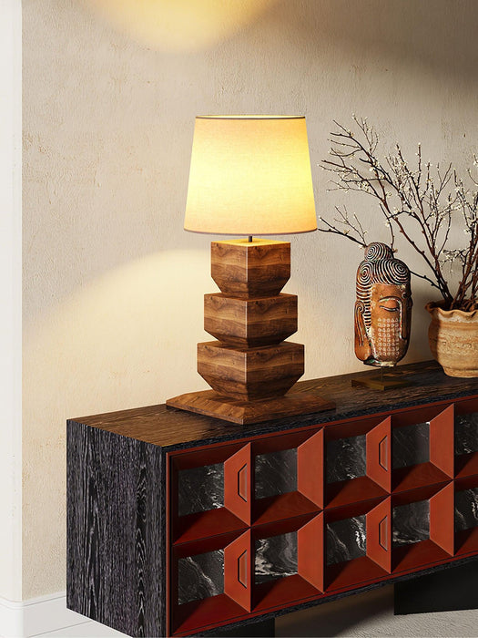 Stacked Wooden Table Lamp - DWHOME