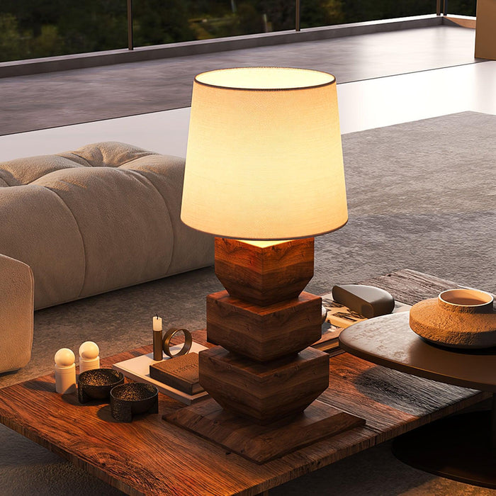 Stacked Wooden Table Lamp - DWHOME