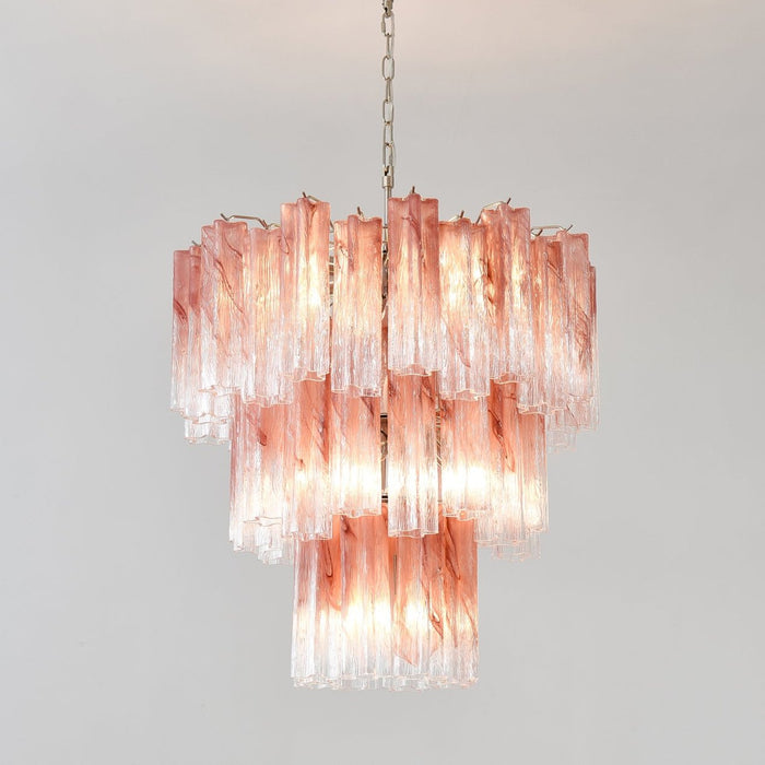 Pink Glass Tubes Chandelier-DWHOME