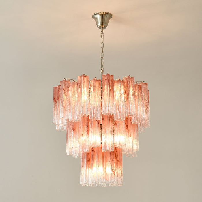 Pink Glass Tubes Chandelier-DWHOME
