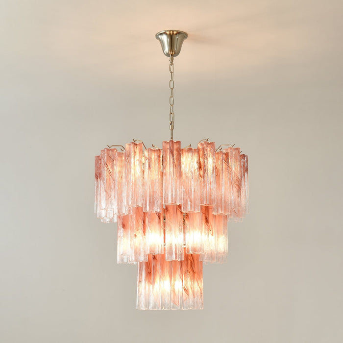 Pink Glass Tubes Chandelier-DWHOME