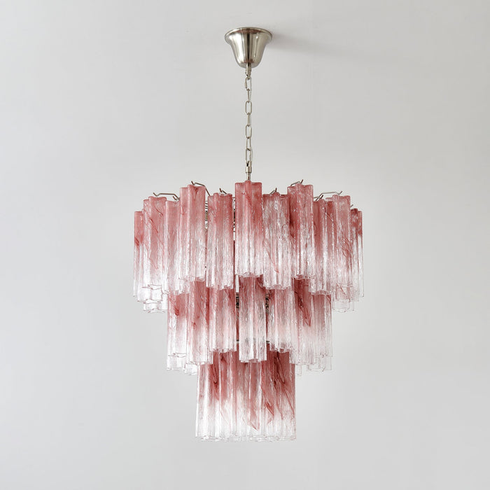 Pink Glass Tubes Chandelier-DWHOME