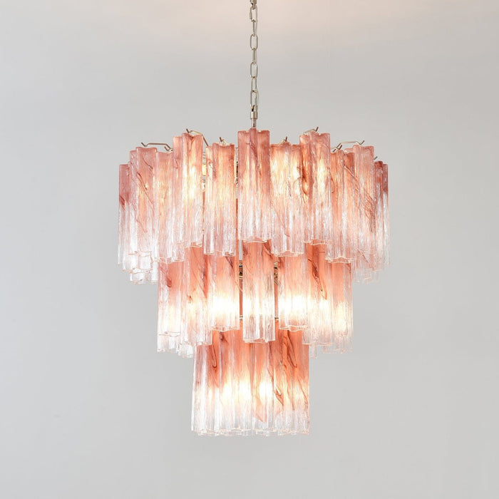 Pink Glass Tubes Chandelier-DWHOME