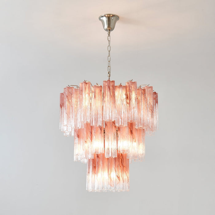 Pink Glass Tubes Chandelier-DWHOME
