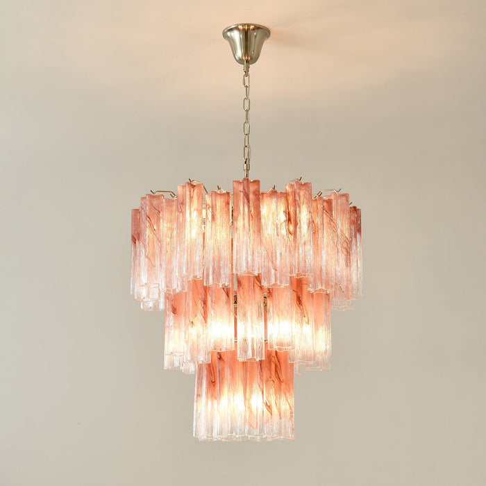 Pink Glass Tubes Chandelier-DWHOME