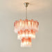 Pink Glass Tubes Chandelier-DWHOME