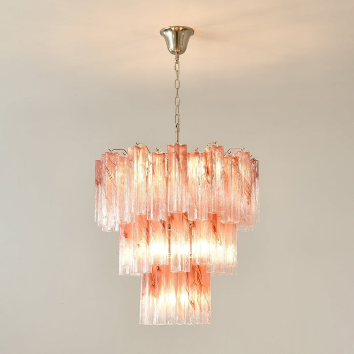 Pink Glass Tubes Chandelier-DWHOME