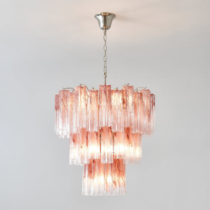 Pink Glass Tubes Chandelier-DWHOME