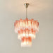 Pink Glass Tubes Chandelier-DWHOME