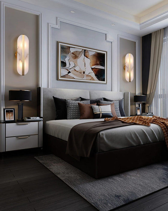 Stone Wall Alabaster LED Sconce-DWHOME