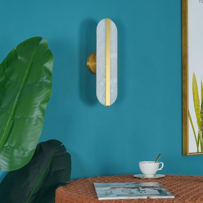 Stone Wall Alabaster LED Sconce-DWHOME