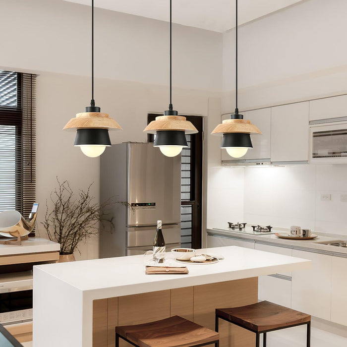 Stone Wood Pendant Lamp-DWHOME