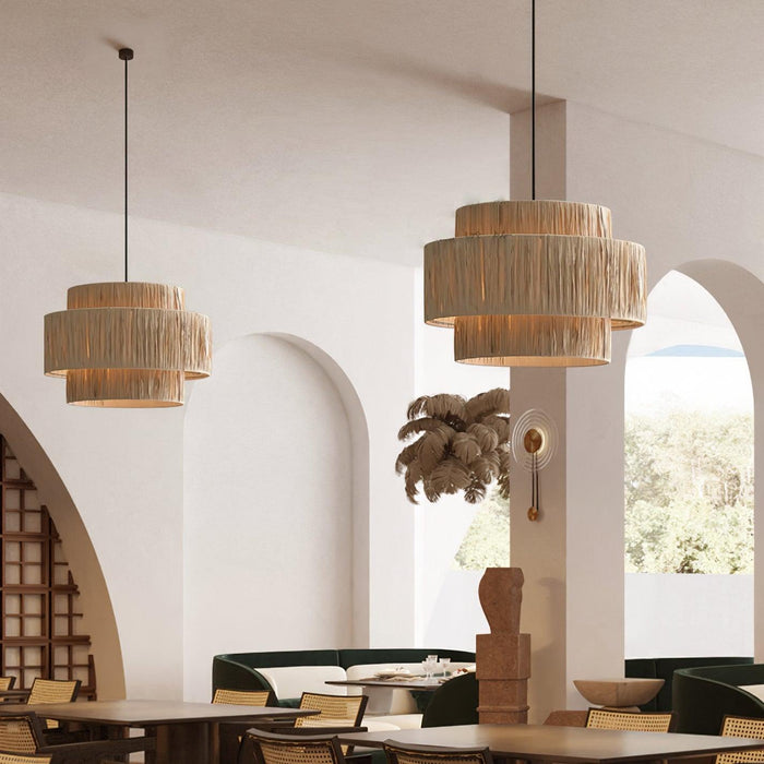 Straw Art Pendant Light-DWHOME