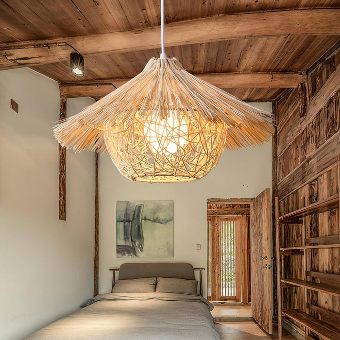 Straw Hat Pendant Light-DWHOME
