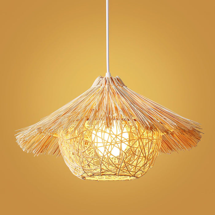 Straw Hat Pendant Light-DWHOME