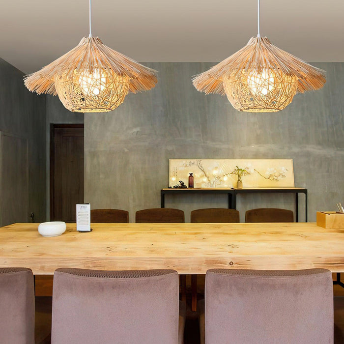Straw Hat Pendant Light-DWHOME