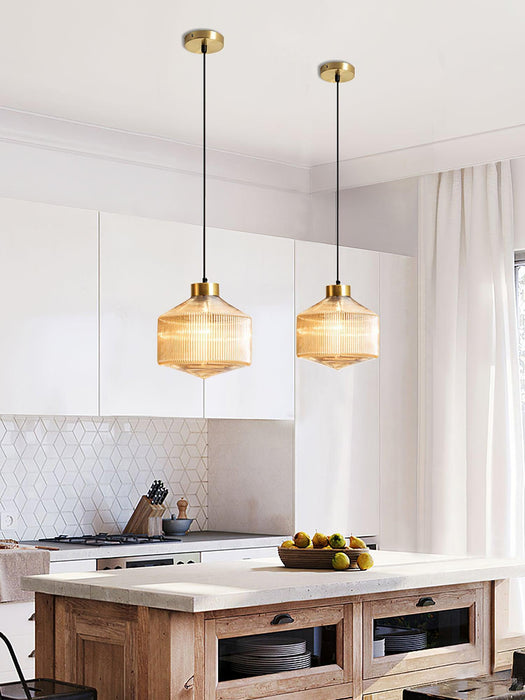 Striped Spinning Top Pendant Light-DWHOME