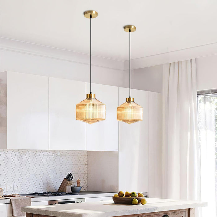 Striped Spinning Top Pendant Light-DWHOME