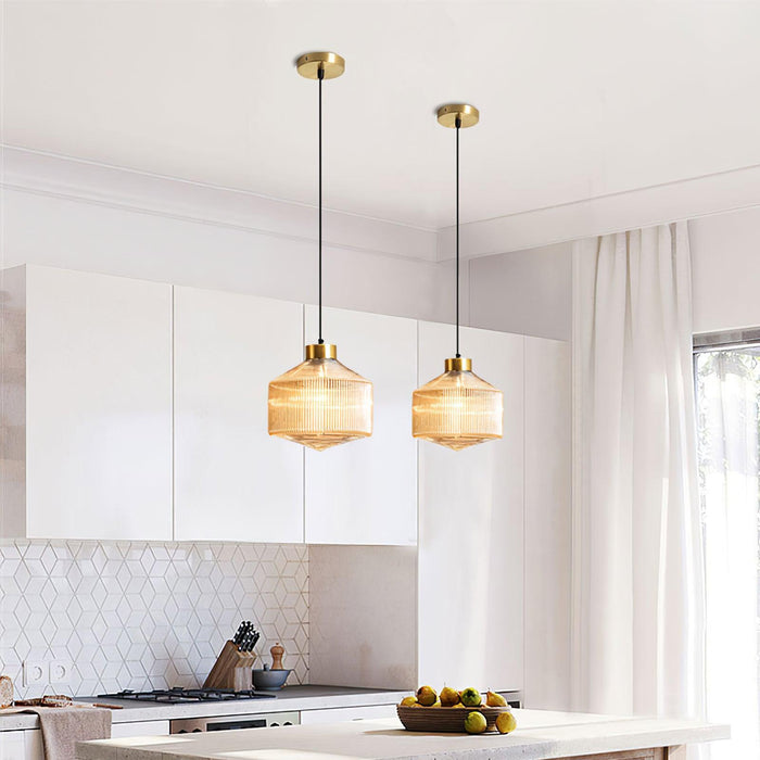 Striped Spinning Top Pendant Light-DWHOME
