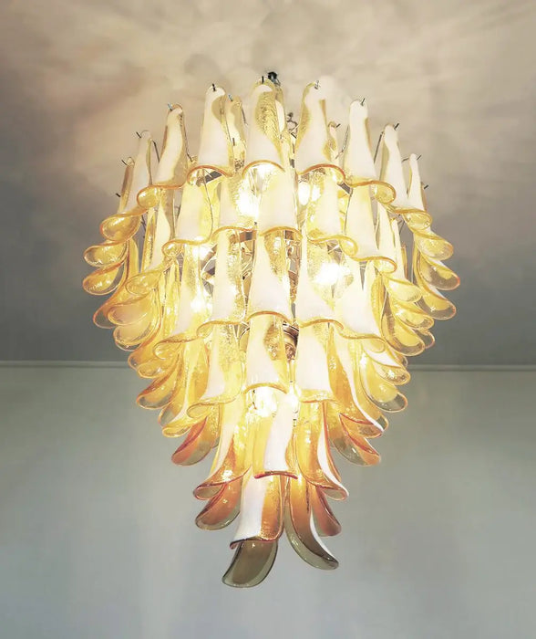 Stunning Murano Caramel Glass Petals Chandelier-DWHOME